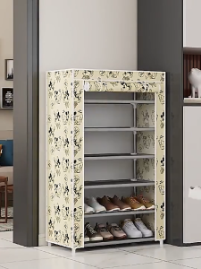 8 Layer 7 Grid Shoe Rack Stainless Steel Non Woven Dustproof Space Saving Easy Assembly for Dorm COD