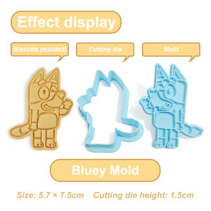 Bluey Cookie Cutter Bingo Anime Character Model Cute Dog Cookie Molds Cake Molds Baking Fun High-Quality Plastic Baking Tools