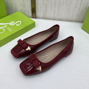 Comfortable Flat Heel Womens Shoes Butterfly Knot Casual Soft Bottom Large Size Leisure Sweet Flat Bottom Shoes Slip-On
