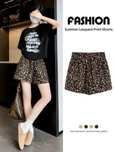LANMENGYA | Leopard Print High Waist Casual Summer Shorts five-divisions pants