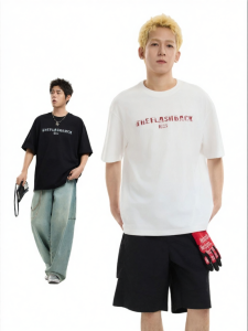 Áo Thun Cotton Nam Mới Phong Cách Đường Phố Có Logo Ngực