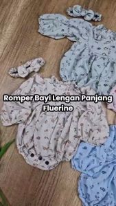 3-15 bulan Romper bayi FLUERINE BAJU BAYI jumper anak cewek include bandana Risyababystore