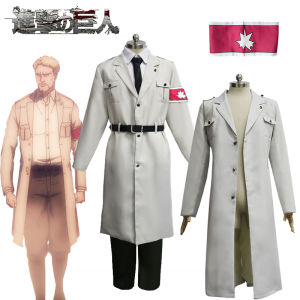 Anime Attack On Titan Costume Marley Officer Cosplay Uniform Sets Japanese Army Coat Red Armband Trench Coat Pants Shirt