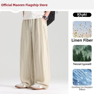 MiiOW | Lightweight Tencel Linen Loose Straight Leg Pants for Summer