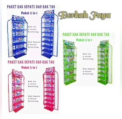 Rak set gantung 2 in 1(rak sepatu dan Tas) / rak dinding tempel 2 in 1(rak sepatu dan Tas)