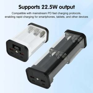 diymore | Hộp Đựng Pin Dự Phòng Trong Suốt PD22.5W Không Cần Hàn 6/12 Cell Hộp Pin 18650 Bộ Kit Pin Dự Phòng Di Động Dành Cho Người Đam Mê DIY