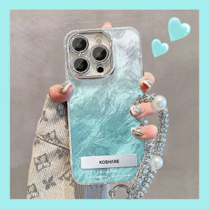 JIFANPAUL | Ice Blue Gradient Phone Case for iPhone 16 Pro Max Anti-Shock