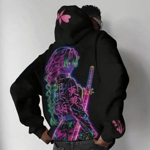 Bandai | Demon Slayer Anime Autumn and Winter New Hoodies Mens and Womens Street Casual Loose Distance Wear Daily Sweater Sweater Top