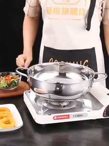 Deep Fryer Pot 304 Stainless Steel Deep Fryer Pot Small Household Fryer Deep Fryer with Lid With Strainer and Thermometer Deepened Anti-scald for Induction Cooker Gas Fries