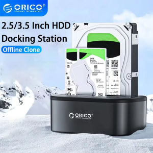 Maiwo | ORICO 2 Bay 2.5/3.5 Inch HDD Docking Station SATA to USB3.0 External Hard Drive Case for 2.5/3.5 HDD/SSD with Offline Clone