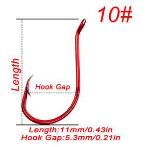 FishTrip Red Octopus Hooks 25-100PCS Circle Hook Offset 2X Strong Live Bait Barbed Carp Hook Saltwater Freshwater Catfish Bass