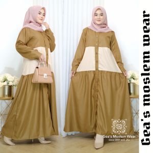gamis toyobo kombinasi warna premium bigsize jumbo polos busui