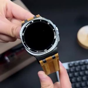 Business Delicate Texture Leather Material Strap for Samsung Galaxy Watch 8 40/44mm Metal Connector Band for Watch Classic8 46mm