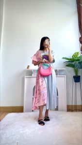 [Basica Moda] 89171 Gaun Dress Maxi Wanita Asymmetric Saory Twistcone Import