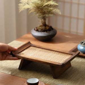 ถาดญี่ปุ่น เอนกประสงค์ โบราณ ถาดแบน ถาดขาจีน ถาด ถาดสาน ถาดดั่งเดิม สไตล์ญี่ปุ่น