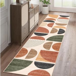 VIKAMA Bohemian Geometric Semi-Circular Long Rug Durable And Slip-Resistant Kitchen Corridor Carpet Home Decoration