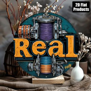 Fishing Themed Real Aluminum Metal Round Sign 1pc 2D Flat 8x8 Inch Home Bar Cafe Office Wall Decor Spring Summer Fall Winter