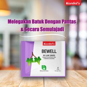 Kordels Bewell Ivy Leaf Drops to relieve dry itchy and painful throat [Blackcurrant Flavour] (20g x 8 drops per sachet)