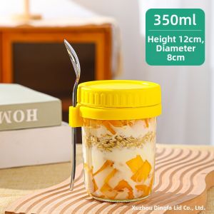 DANBIYIN | Portable Meal Prep Jar with Lid and Spoon Glass