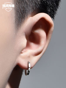 ต่างหูรูปดอกกุหลาบทอง 18K ขอบกว้าง สำหรับผู้ชาย ดีไซน์หรูหรา ดีไซน์เก๋ไก๋ ต่างหูรูปห่วง ต่างหูรูปห่วง ของขวัญ