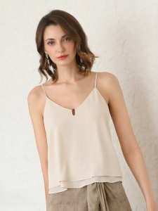 COCOBELLA | Versatile Outerwear Double Layered Chinese Style Camisole
