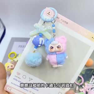 Kawaii Hoạt Hình Móc Khóa Búp Bê Cặp Đôi Túi Mặt Dây Chuyền Quyến Rũ Sáng Tạo Ba Lô Trang Trí Thép Không Gỉ Kẹp Cho Nữ Quà Tặng Giáng Sinh
