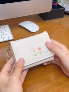 EERSHENSHI กระเป๋าสตางค์ผู้หญิง INS กระเป๋าใส่บัตรการ์ตูนสไตล์เกาหลีเรียบง่ายน่ารัก