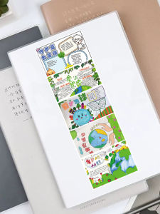 Cartoon Style Environmental Protection Hand-drawn Copy Newsprint Square Stickers DIY Mobile Phone Case Notebook Laptop iPad Luggage Cup Charging Treasure Desktop Wall Waterproof Stickers