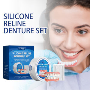 Soft Silicone Dentures Upper and Lower Dental Veneers Perfect Fit Oral Hygiene Care Whitening Dentures Simulation Braces