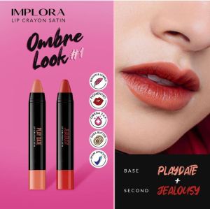 [RESMI] IMPLORA Lip Crayon Satin Lipstik Lipcrayon Matte BPOM