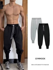 Loose Mens Sport Pants American Style Running Fitness Basketball Long Trousers with Drawstring Comfortable Breathable