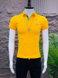 Slim Fit Short Sleeve Polo Shirt Mens T-Shirt Embroidered Half Sleeve Turn-down Collar Fashionable Summer Top Trendy Brand