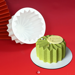 New Multi-Model round Paper Folding Silicone Gear Creative Cake Mousse Dessert Baking Mold French Style Soft Cute Healing Trend