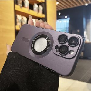 Ultra-Thin Frosted Magnetic Phone Case for Apple 16Promax 15 14 Creative Protective Cover Men Women Simple Luxury Style