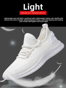 JIFANPAUL | Summer Mens Breathable Lightweight Non-slip White Casual Shoes