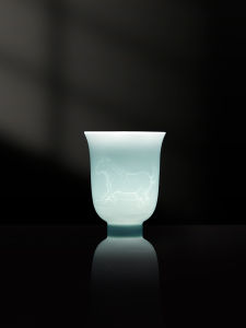 JINGDEZHEN | Zodiac Carved Celadon Teacup