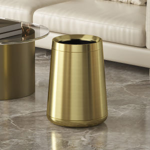 Thùng rác thép không gỉ 8L/10L thiết kế lật hai lớp thích hợp cho phòng tắm phòng khách nhà bếp học tập