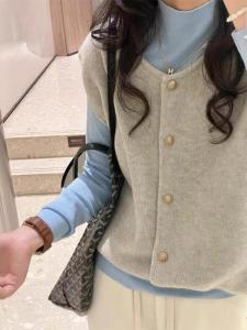 Stylish Knitted Vest Womens Outerwear Retro Button-Up Sweater Casual Cardigan Fashionable Autumn Winter Top Commute Friendly