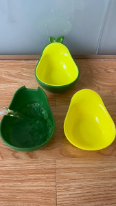 Doge&Orange ชามอาหารสัตว์เลี้ยง 3in1 ชามอาหารแมว สุนัข รูปทรงอะโวคาโด ถอดประกอบได้ พกพาสะดวก PU199