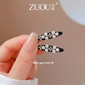 ZUOOU | Kẹp Lông Mày Dán Trán Mini Có Đá Nhài Và Viền Ngọc Trai