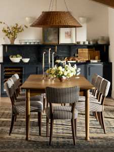 French Country Style Solid Wood Dining Table Living Room Long Rectangle Table Combination with Chairs American Retro Style