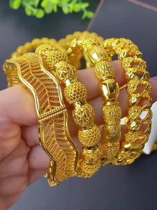 Cỏ Bốn Lá Dệt Dubai Vòng Tay Của Phụ Nữ Trung Đông Vòng Tay Vàng Ethiopia Ả Rập Saudi Đám Cưới Đồ Trang Sức Cô Dâu