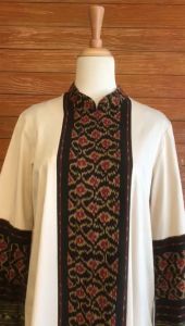 Minea Gamis Tenun Kombinasi Katun Linen Afrah: Desain Tradisional Modern