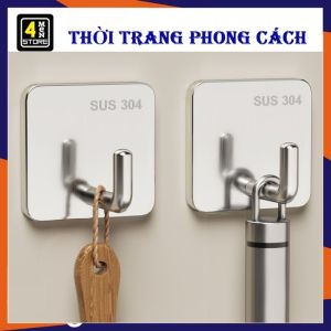 Móc Dán Tường Inox 304 Cao Cấp Chịu Lực Tốt - Móc INOX Dán Tường Treo Quần Áo Khăn Dụng Cụ Bếp Đồ Nhà Tắm Tiện Lợi- Giá Đỡ Inox - Móc Treo Đồ Đa Năng Cho Gia Đình  Không Cần Khoan Đục