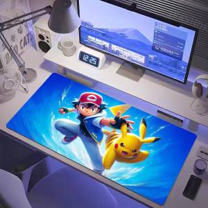 Bandai | Pokemon Dialga Gaming Mouse Pad Large Desk Mat 2MM Stitched Edge Non Slip Rubber Base Keyboard Pad Office Laptop Table Decor