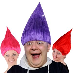 วิกผมสังเคราะห์ทรงหยดน้ำสีม่วงป้องกันการโก่ง | ปาร์ตี้วันหยุด วิกผมบันเทิงตลกตลก