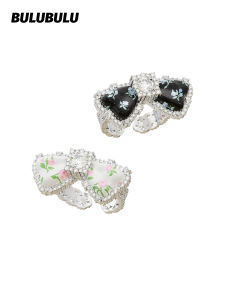 BULUBULU | White Floral Series Bow Ring For Women Commuting