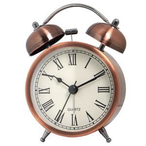 1pc Nordic Retro Metal Alarm Clock Creative Decoration Table Clock Desktop Minimalist Student Bedroom Luminous Clock