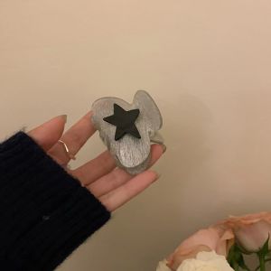 Korean Style Five-Pointed Star Color Matching Thin and Glittering Grip Back Head Updo Shark Clip XINGX Large Hair Clip Hair Accessories New