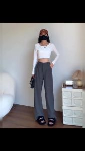 [Duy nhất 20H 10.11 - 13.11 Mua 2 giảm 10%] Quần tây ống suông ống rộng cúc giữa dáng dài 100cm cho cô nàng dưới 1m72 size( 40-67kg)-Thu Thảo Store.